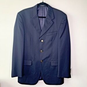Jones New York Men's Wool Blazer Suit Jacket Sport Coat Size 38R Navy Blue